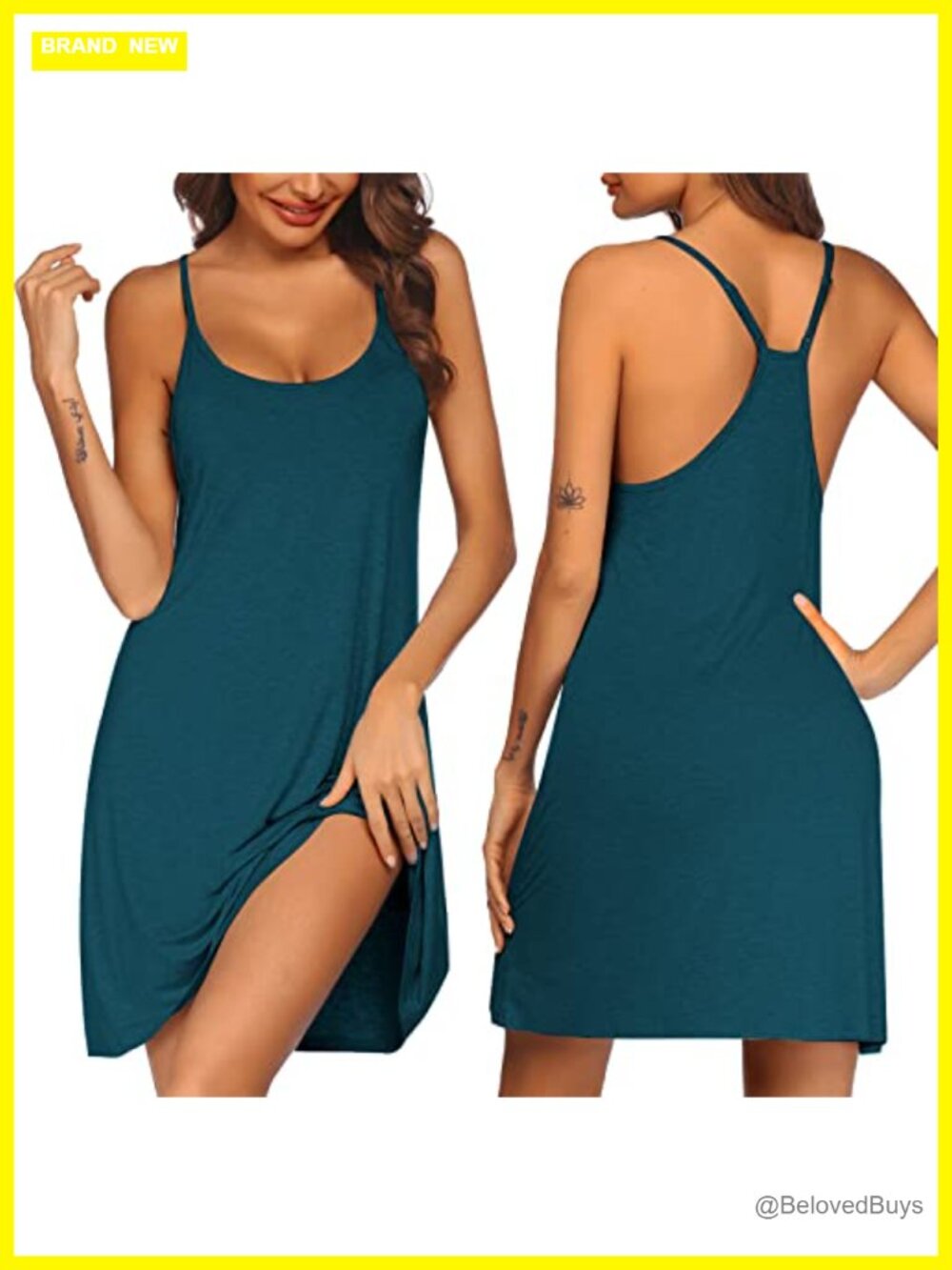 Sleeveless Racerback Nightgown Polyester Spandex Sleepwear Lounge